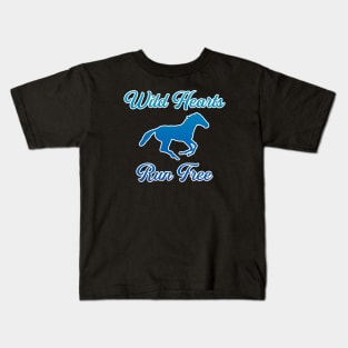 Wild Hearts Run Free — White Outline Kids T-Shirt